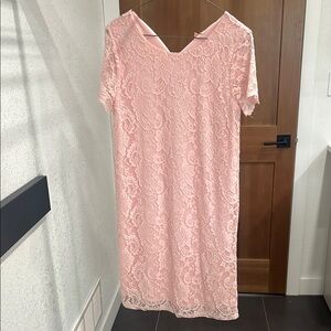 Elegant Pink Lace Dress